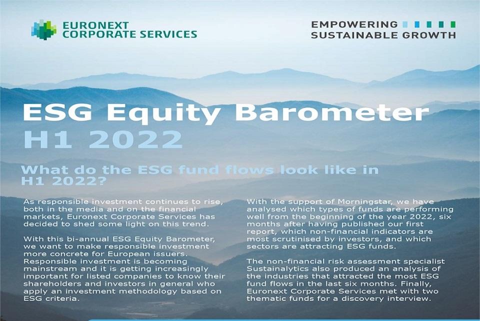 Read more about the article Euronext – ESG Equity Barometer H1 2022 : focus sur le fonds M Climate Solutions