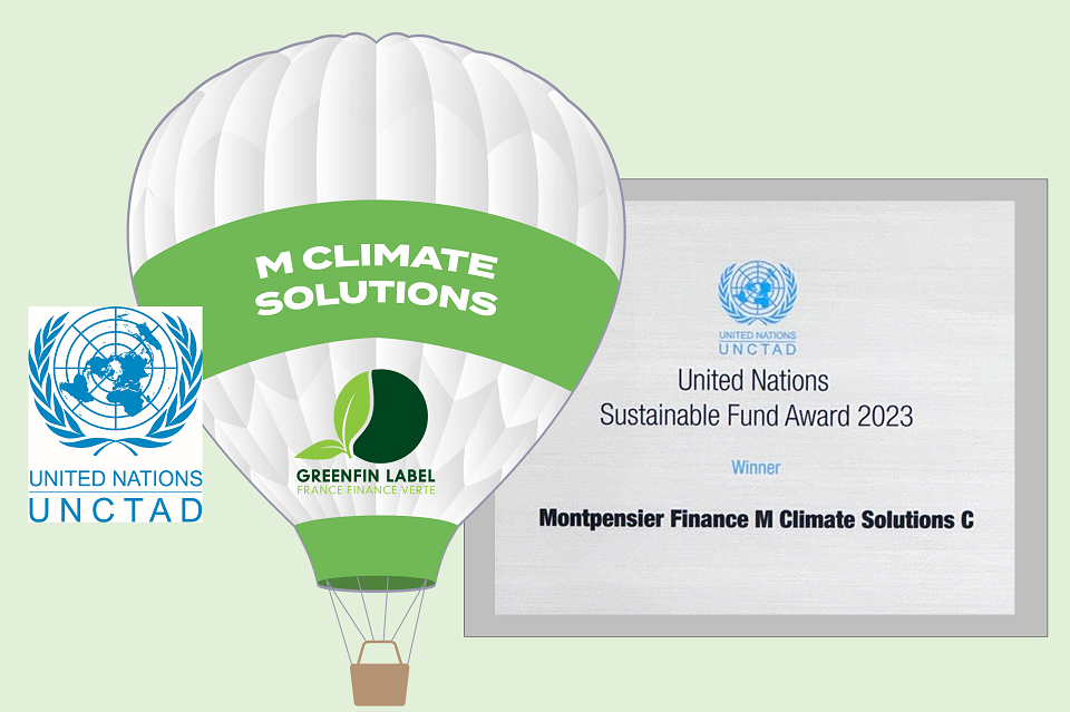 Read more about the article Montpensier Finance récompensée par l’ONU (prix United Nations Sustainable Fund) pour son fonds M Climate Solutions.